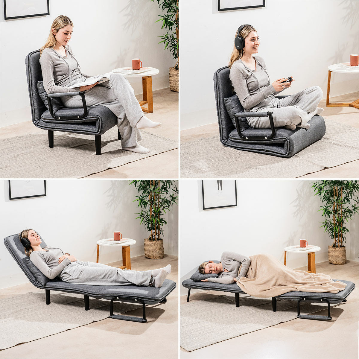 4-in-1 Convertible Single Sofa Bed Softfa