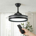 Ceiling Fan with LED Light, 4 Retractable Blades and Remote Control