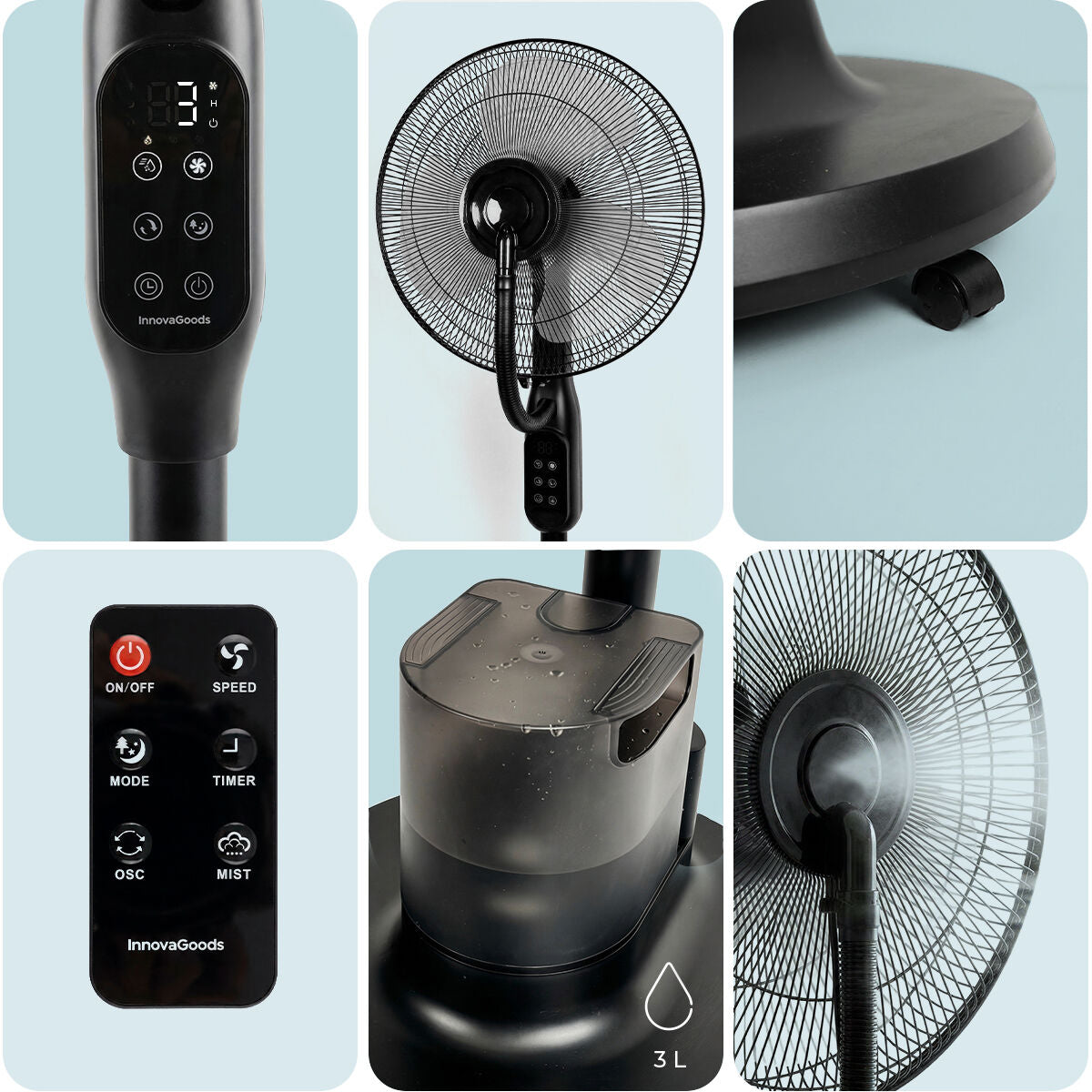 Nebuliser Pedestal Fan with Remote Control Sprair