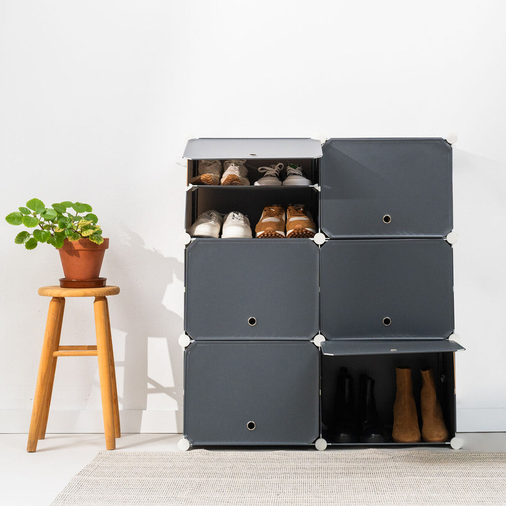 Portable Modular Shoe Cabinet Black