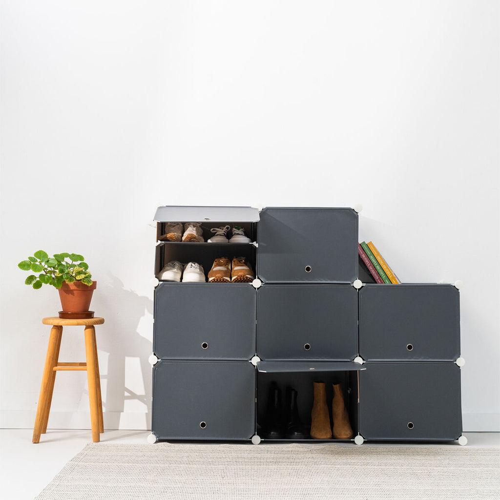 Portable Modular Shoe Cabinet Black