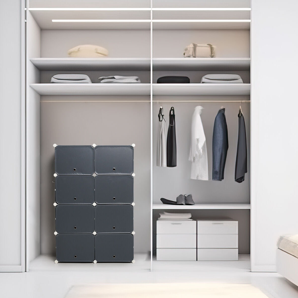 Portable Modular Shoe Cabinet Black