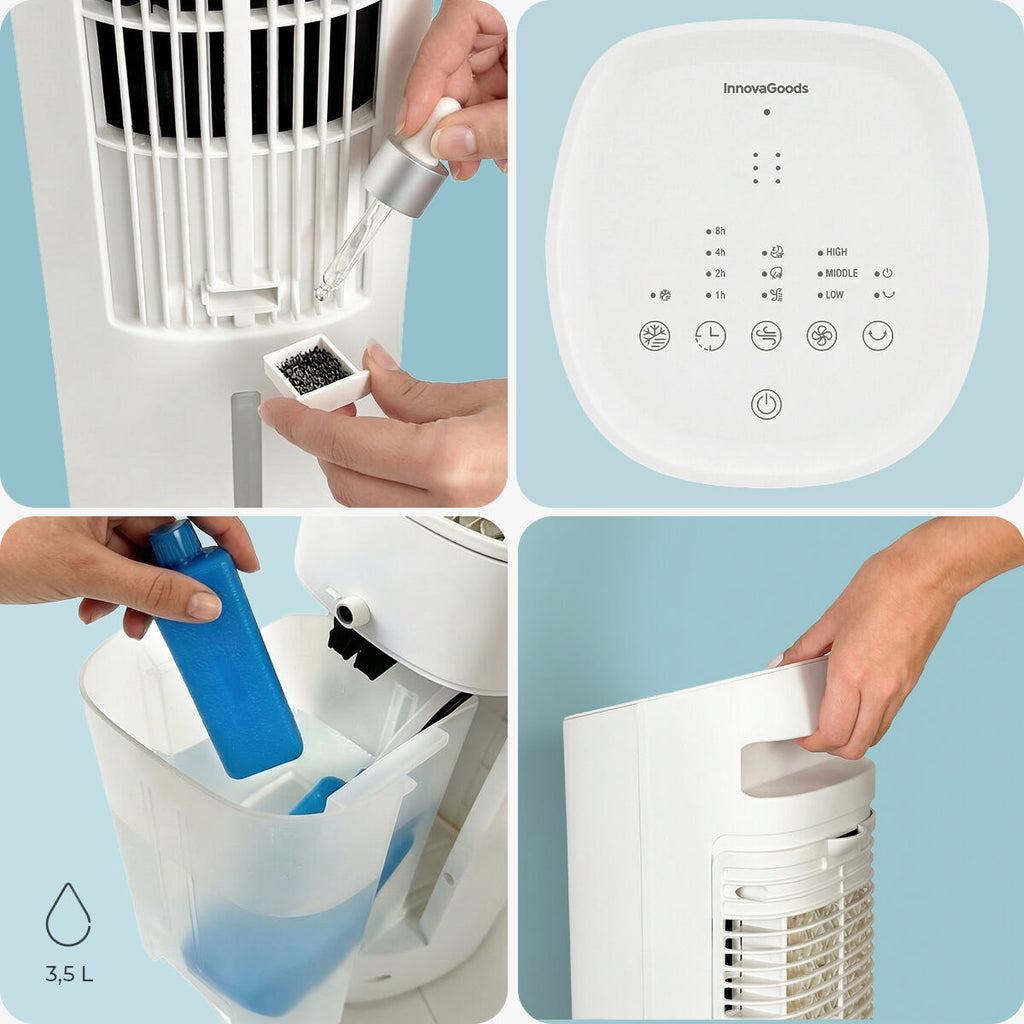 Portable Multifunction Tower Evaporative Cooler with Remote Control Hushly