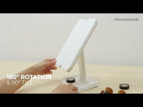 Makeup Mirror with Magnification and LED Light Miled Rechargeable Triptych